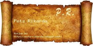 Petz Rikarda névjegykártya
